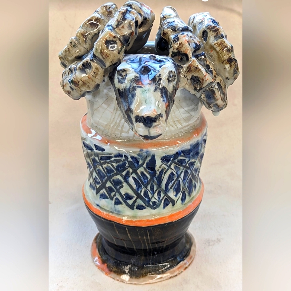 Ceramic Ram Vase